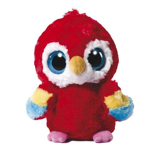 Aurora World 12984 – Yoohoo et Friends Lora Scarlet Macaw, peluche animaux, 18 cm