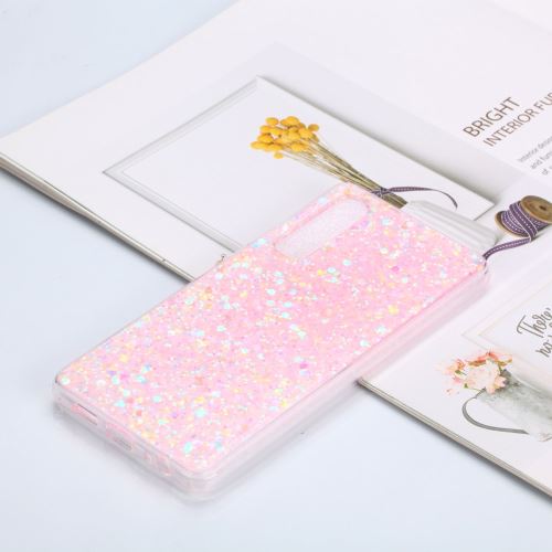 Coque en TPU paillettes paillettes brillantes hybride brillant rose pour votre Huawei P30