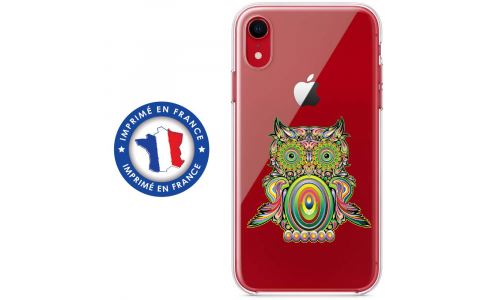 Coque souple pour Apple iPhone XR avec impression Motifs chouette psychédélique