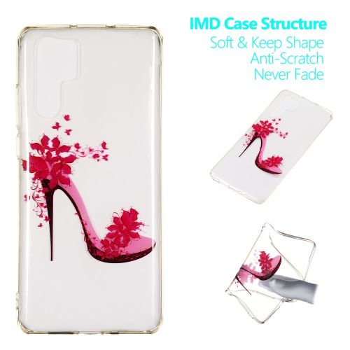 Coque en TPU gel pour l'impression de motifs talon haut fleuri pour votre Huawei P30 Pro