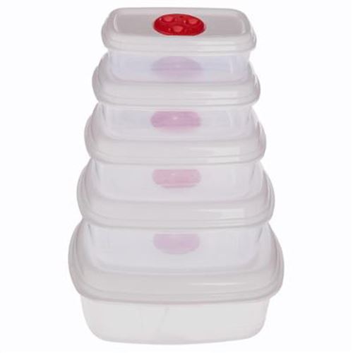 Lot de 5 Boîtes de Conservation Micro-Ondes 2,85L Blanc