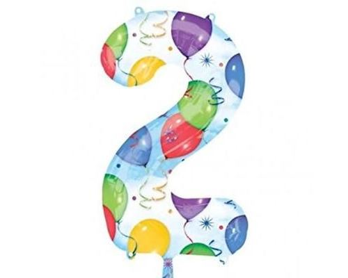 AMSCAN - 21 x 355388 cmSuper numro 2 serpentins en Papier en forme de ballons Jeux et Jouets Dcorations de ftes Dcorations Ballons d