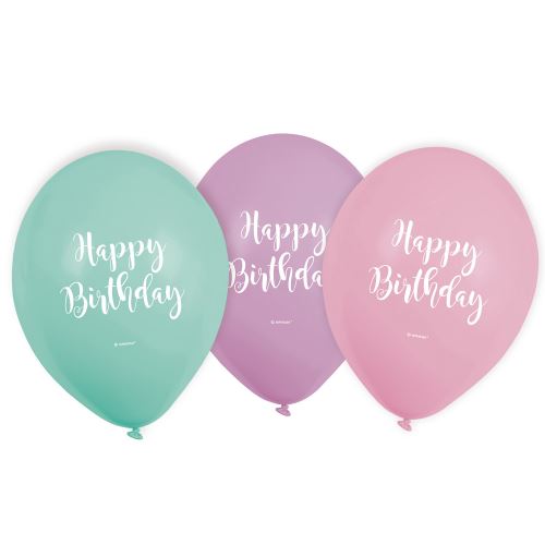 Amscan ballons Happy Birthday 22,8 cm pastel 6 pièces