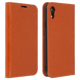 Étui iPhone XR Housse Cuir Portefeuille Fonction Support - camel - 1