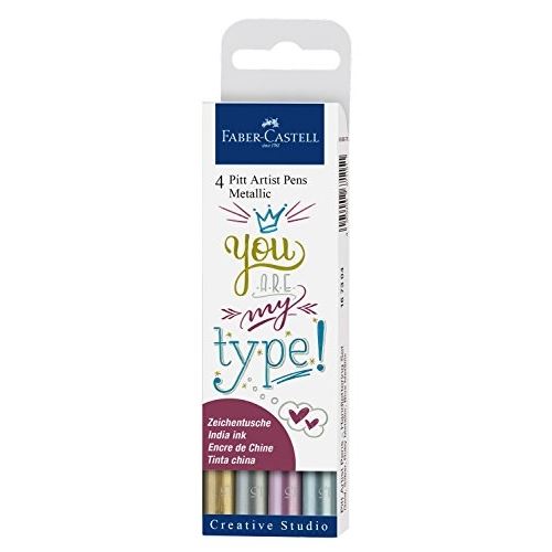 Faber-castell pitt bille métallique portefeuille (lot de 4)