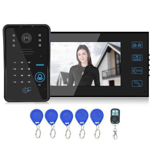 Sonnette vidéo 7 filaire carte de mot de passe télécommande vision nocturne interphone
