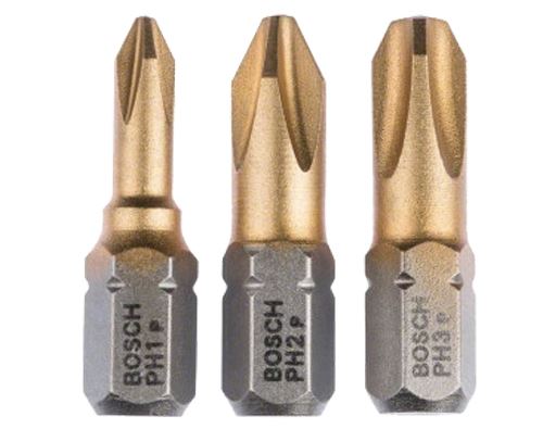 Pack De 3 Embouts De Vissage Max Grip Ph1 Ph1, Ph2, Ph3 L25Mm - Bosch - 2607001754