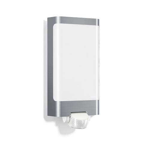 Steinel LED Lampe d'extérieur L 240 LED Acier inoxydable, 7.5 W, lampe murale à LED, blanc chaud, détecteur de mouvement 180 °, 10 m de portée