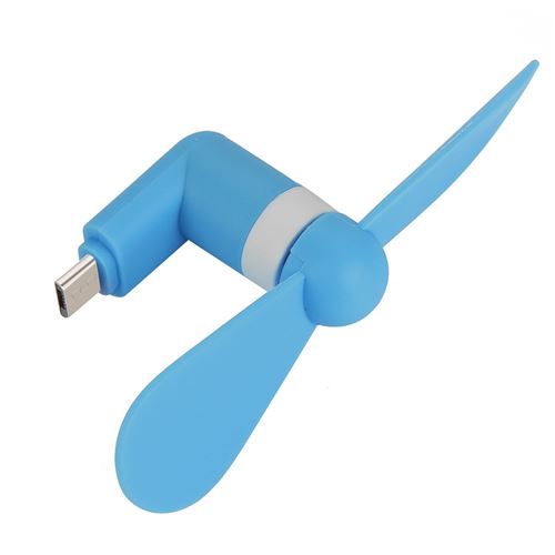 Mini main portable micro USB petit ventilateur ultra-silencieux ventilateur USB pour smartphones Android OTG (bleu)