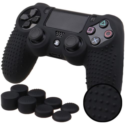 Oem Noir Coque De Protection En Silicone Avec 8 Caps Pour Manette Ps4/Slim/Pro