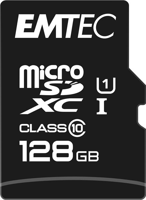 EMTEC Gold+ - Carte mémoire flash (adaptateur SD inclus(e)) - 128 Go - Class 10 - micro SD - or