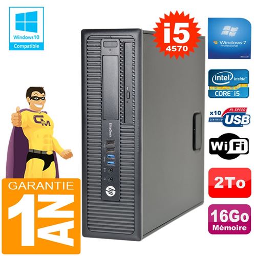 Pc hp elitedesk 800 g1 sff core i5-4570 16go disque 2 to graveur dvd wifi w7 État correct - Hewlett-Packard reconditionné disponible sur Fnac