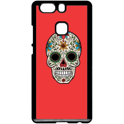 Coque Huawei P9+ Plus Crane Couleurs Fond Rouge