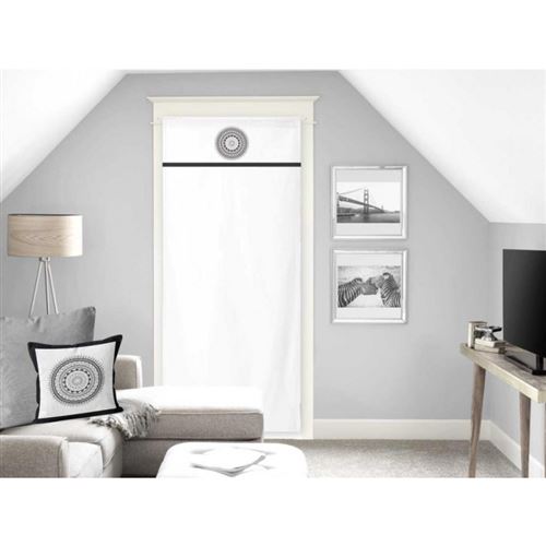 Brise bise en coton 70x200 cm MANDALA gris, par Soleil d'ocre