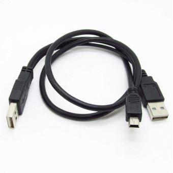 Câble USB 2.0 Vers Mini-USB 1,8m Noir - TEMIUM, Neuf