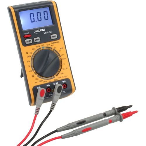 InLine 43115 Multimètre 3 EN 1 testeur avec RJ45/RJ11 et testeur de batterie