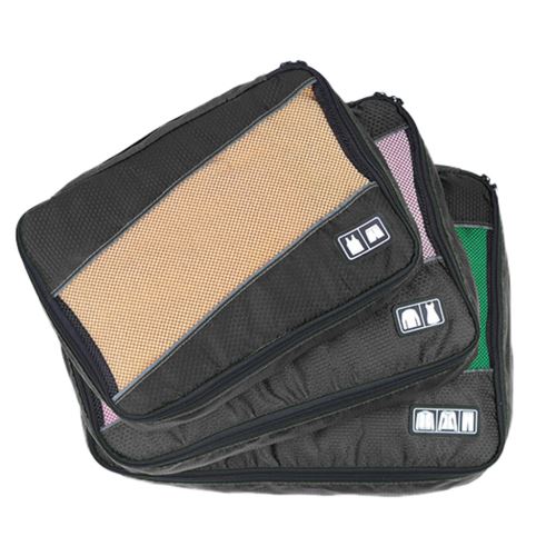 3 Pièces en Nylon Cubes D'Emballage Unisexe Vêtements Bagages Organisateurs Sac de Voyage Snpl607