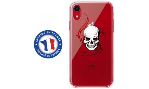 Coque souple pour Apple iPhone XR avec impression Motifs tête de mort sur fond tribal