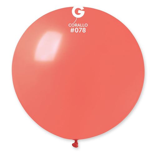 ballon géant rond bio 80cm corail - 340266