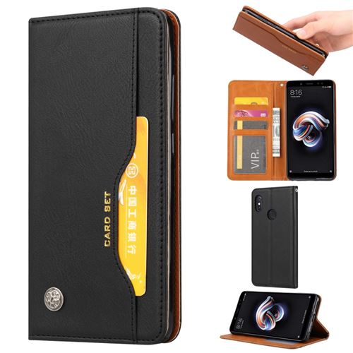 Etui en PU absorbé automatiquement noir pour votre Xiaomi Mi 8