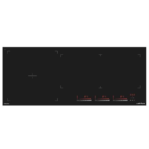 Airlux PANORAMIQUE ATIF930BK - Table de cuisson à induction - 3 plaques de cuisson - Niche - largeur : 80 cm - profondeur : 33 cm - noir