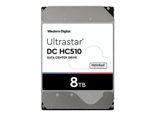 WD Ultrastar DC HC510 HUH721008ALE600 - Vaste schijf - 8 TB - intern - 3.5 - SATA 6Gb/s - 7200 tpm -buffer: 256 MB