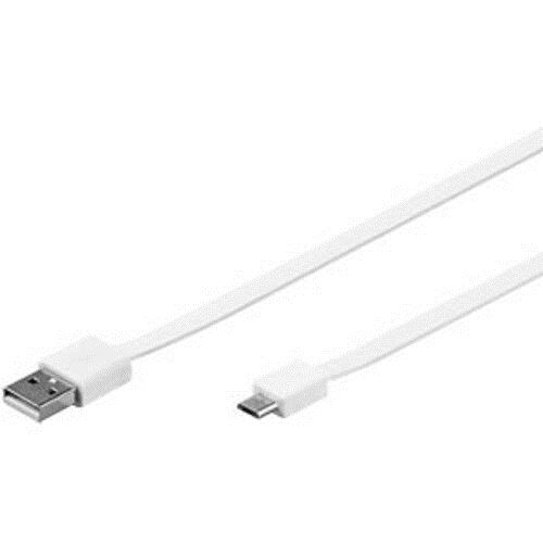 Goobay : Câble USB vers Micro-USB plat - 1 m - Blanc