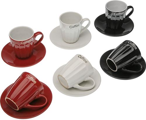 Versa - Coffret 6 tasses à thé avec soucoupes Iva