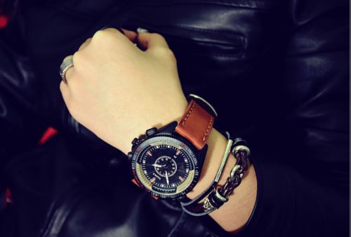 OHP Montre Homme Quartz Brun+Noir Sport YAZOLE 333