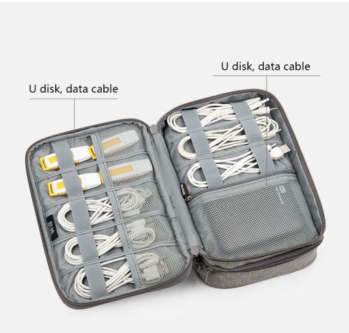 Boîte de rangement de câble de données Portable de voyage, boîte de  rangement de protection d'écouteurs, boîte de rangement multifonction  rotative pour câble de chargement d'écouteurs
