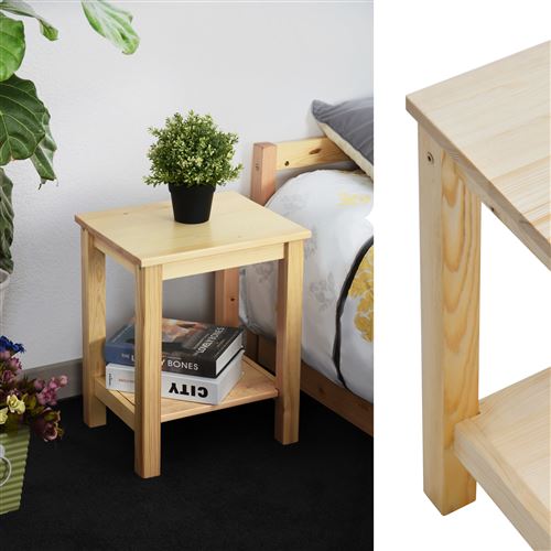Lot Bois 2 De Etagère Naturel Chevet Tables TKuc3lJF1