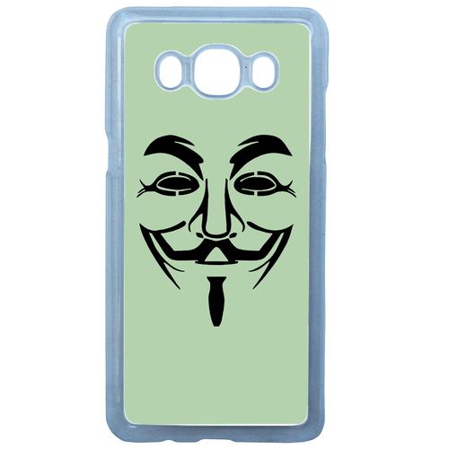 Coque Anonymous Vert Compatible Galaxy J7 2016 Transparent
