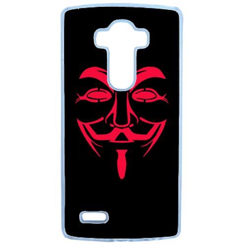Coque Anonymous Noir Et Rouge Compatible Lg G3 Transparent