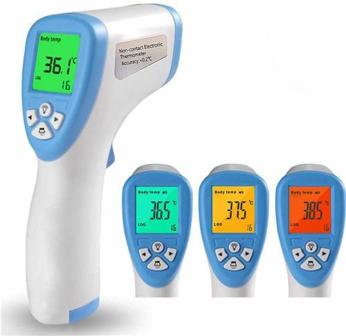 Thermomètre sans Contact Infrarouge Numérique, avec Avertissement de Fièvre - Body et Face - Blanc
