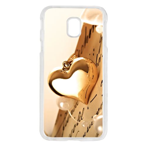 Coque Coeur D'or Sur Livre Compatible Galaxy J5 2017 Transparent