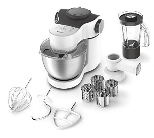 Krups ka2531 robot de cuisine master perfect plus, 4 l, 700 w, avec accessoires, acier inoxydable blanc