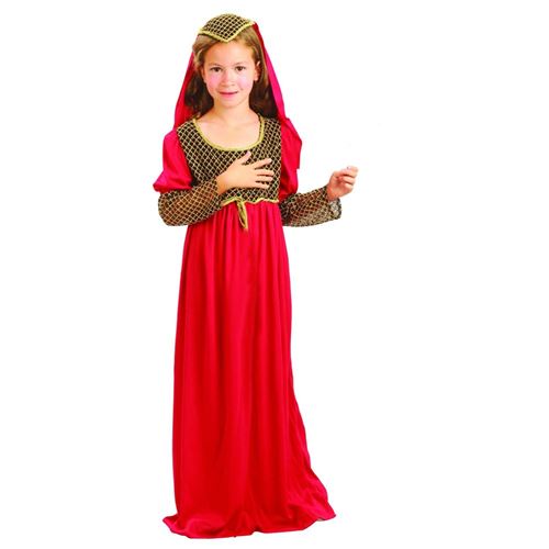 costume juliette Rire et Confetti coloris rouge déguisement fille taille de 5 à 6 ans