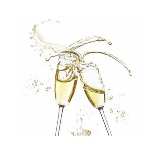 20 serviettes champagne cheers 33x33 cm - 144595