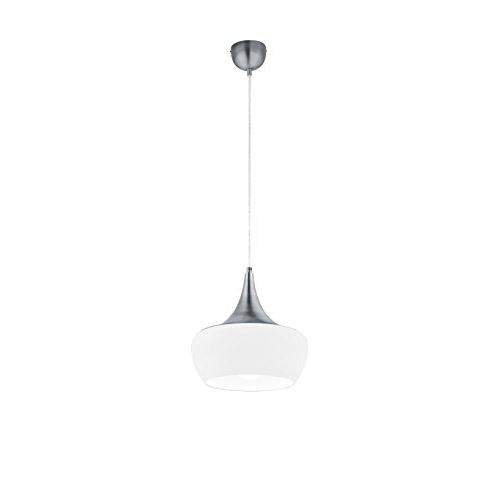 Trio leuchten 303100107 trumpet lampe suspendue, métal, e27, nickel mat, 30 x 30 x 150 cm