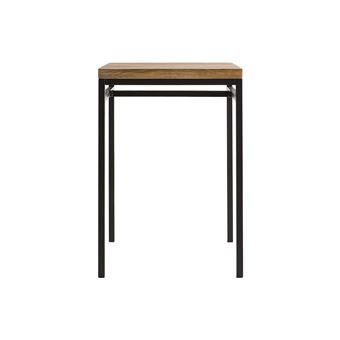Table Haute Carree En Bois De Manguier Et Metal Noir Ypster