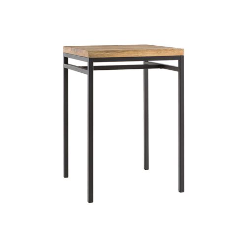 Table Haute Carree En Bois De Manguier Et Metal Noir Ypster