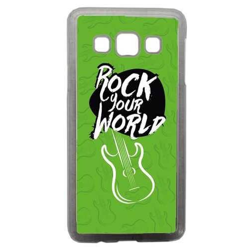 Coque Rock Your World Fond Vert Compatible Samsung Galaxy A3 Transparent