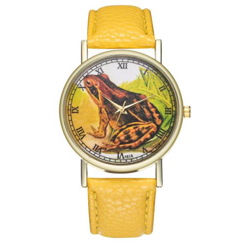 Patron de montre antique modèle rétro style dames de montre pour hommes de tendance à quartz montre T315-Ajaune