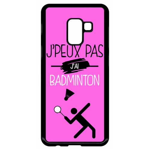 Coque My-Kase pour Galaxy A8 (2018) - j peux pas j ai badminton 9 - Plastique Noir