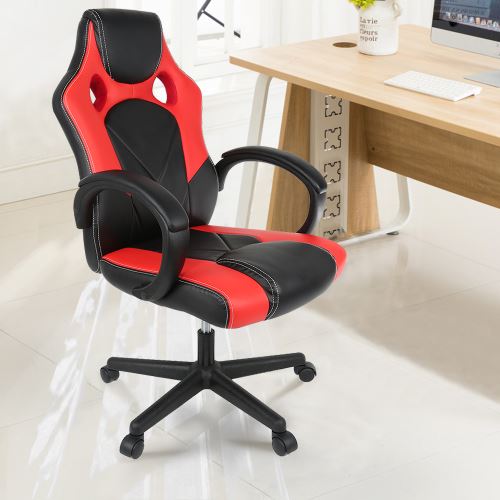 Fauteuil De Bureau Oobest En Similicuir Pu Hauteur Reglable Racing Sport Pivotante Noir Rouge Achat Prix Fnac
