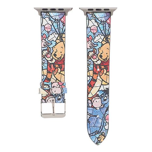  Bracelet en cuir et tissu dessins anim&eacute;s pour Apple Watch Series 6/ SE/ 5/ 4 40mm - Multicolore #2 