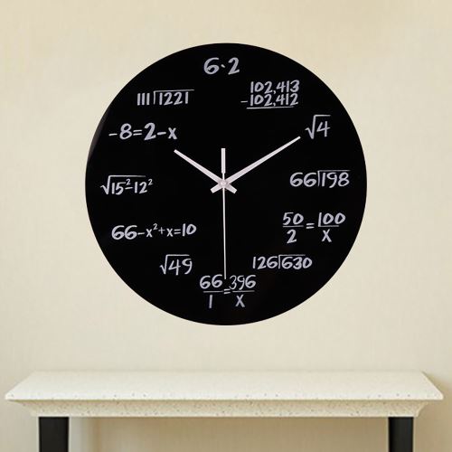 Générique Noir Les Équations Mathématiques Silencieux Polytechnic Horloge Murale Numérique Pl454
