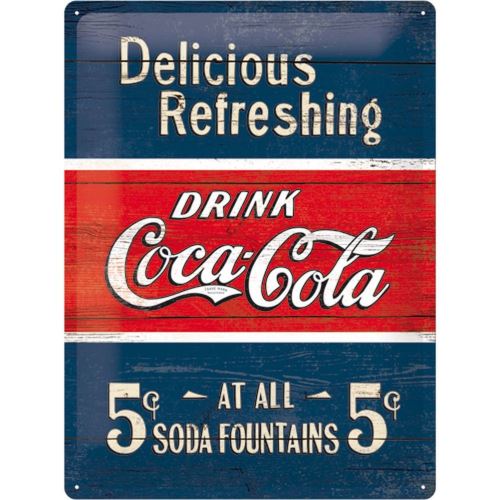 Plaque métallique Coca-cola Delicious Refreshing
