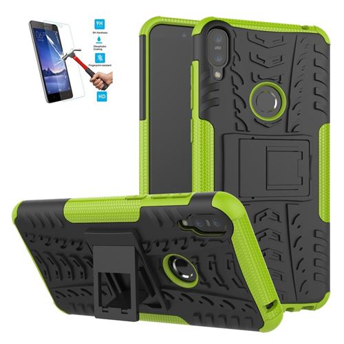 Asus Zenfone Max Pro M1 ZB601KL Anti Choc Vert Avec Film Verre Trempé Coque Housse Etui Antichoc hfs-house®