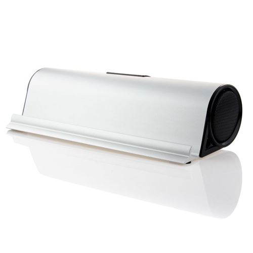 Mini Haut-Parleur Bluetooth Professionnel et Support de Tablette (Argent)